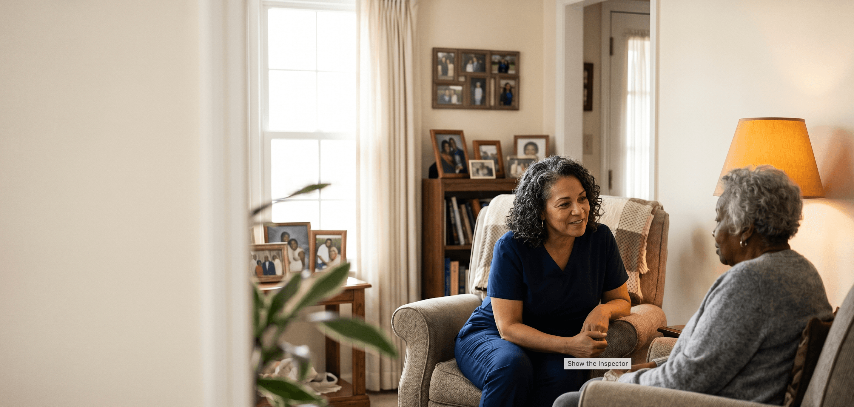 XtraMiles caregiver with elderly client in Tulsa home